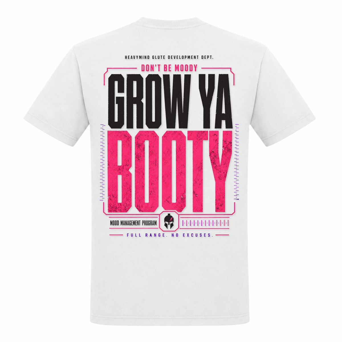 Grow Ya Booty – Heavy Shirt in Weiß, Rückansicht | Heavy Mind