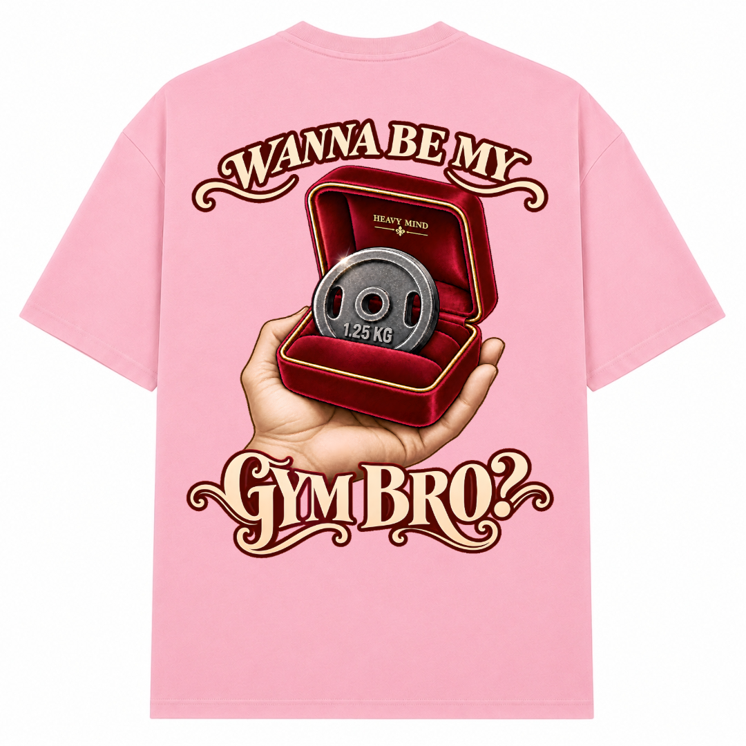 Wanna Be My Gym Bro? – Oversized Tee in Soft Pink, Rückansicht | Heavy Mind