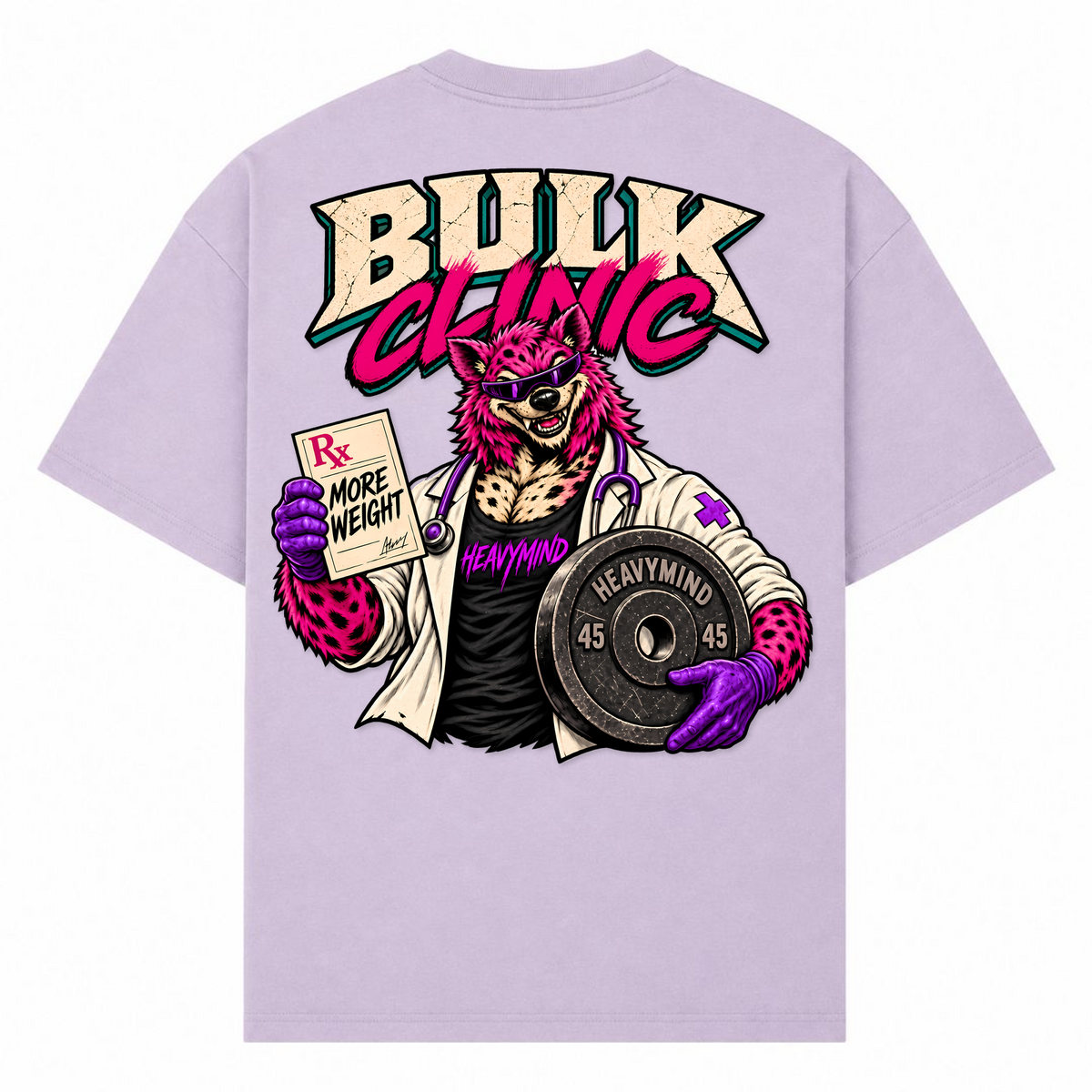 Bulk Clinic – Oversized Tee in Lilac, Rückansicht | Heavy Mind
