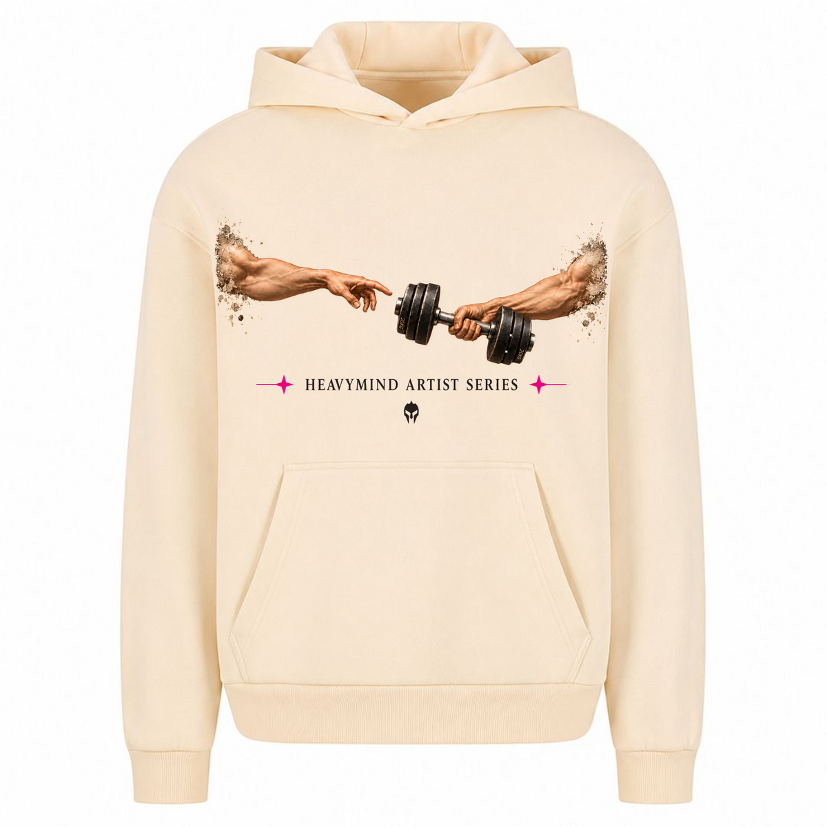 Touch from Gym – Heavy Oversized Hoodie in White Sand, Vorderansicht | Heavy Mind