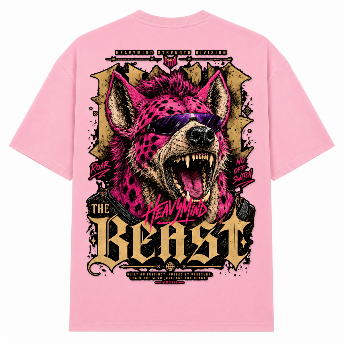 The Beast – Oversized Tee in Soft Pink, Rückansicht | Heavy Mind