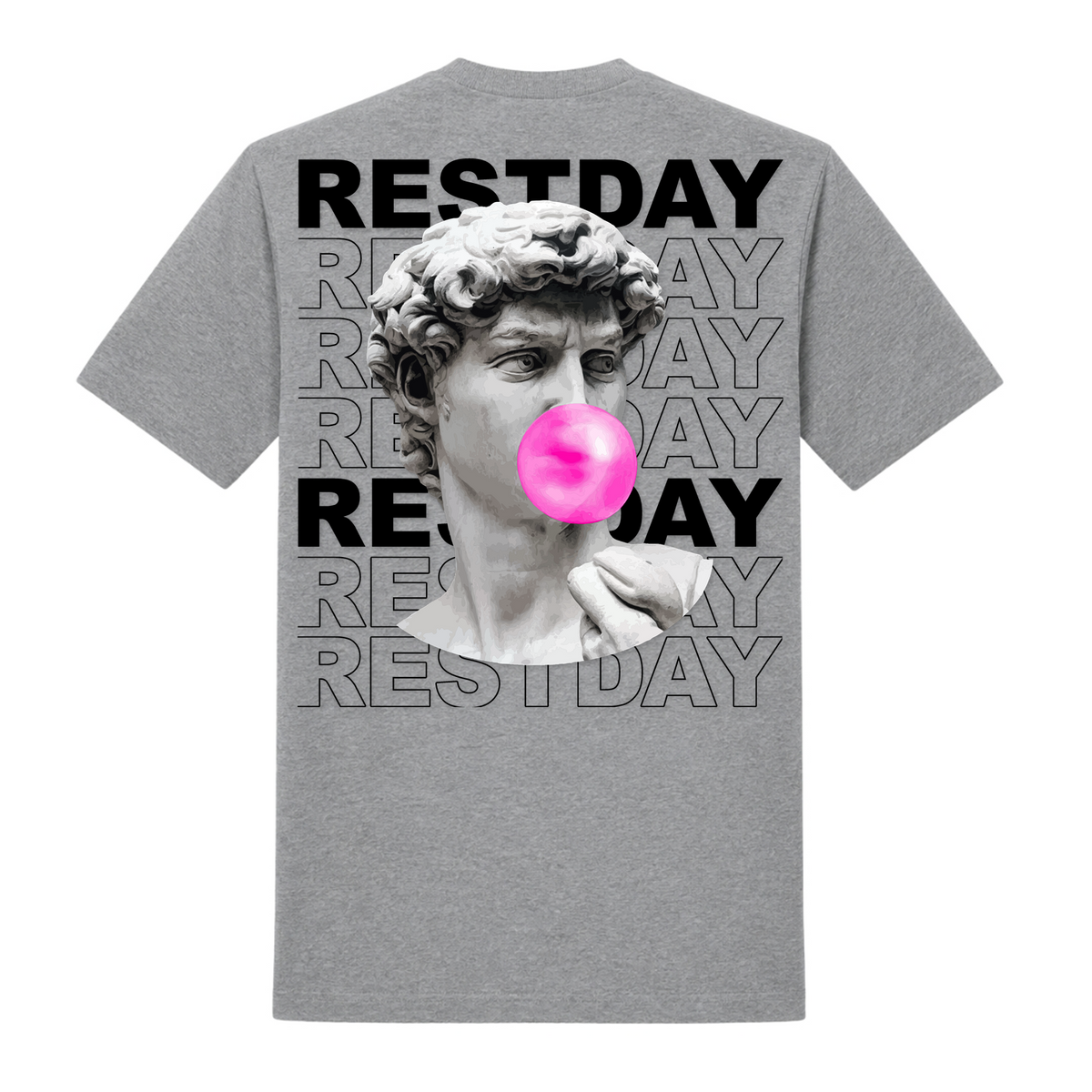 Restday – Heavy Shirt in Grey Melange, Rückansicht | Heavy Mind