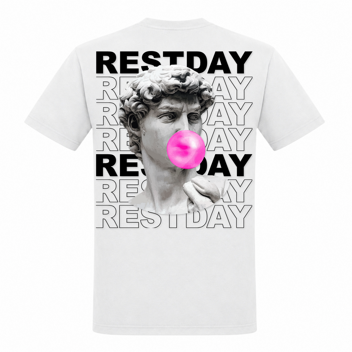 Restday – Heavy Shirt in Weiß, Rückansicht | Heavy Mind