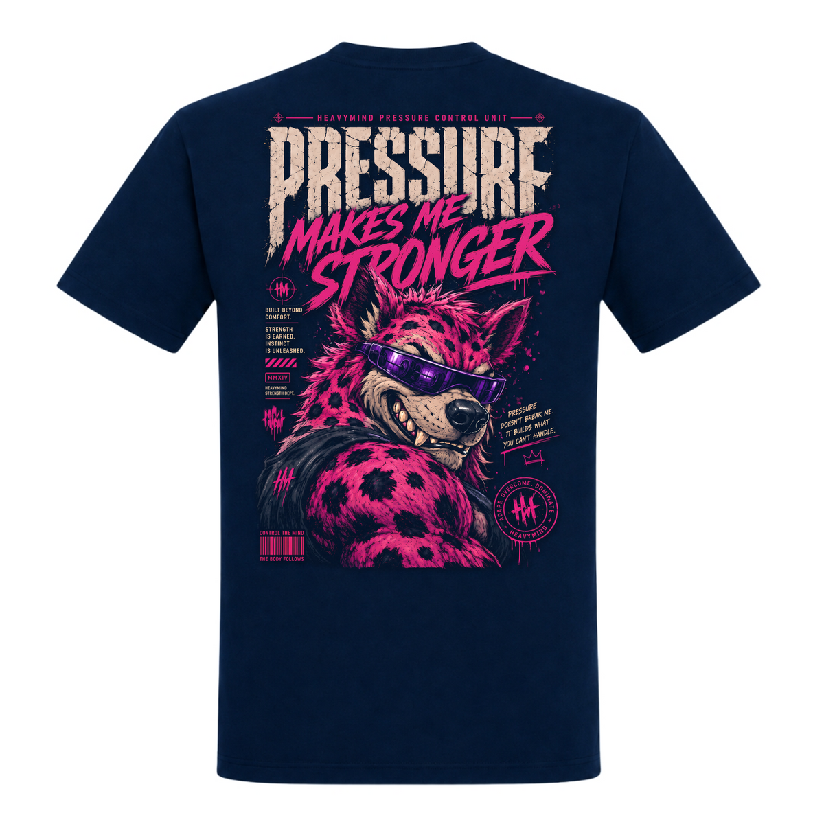 Pressure Makes Me Stronger – Heavy Shirt in French Navy, Rückansicht | Heavy Mind