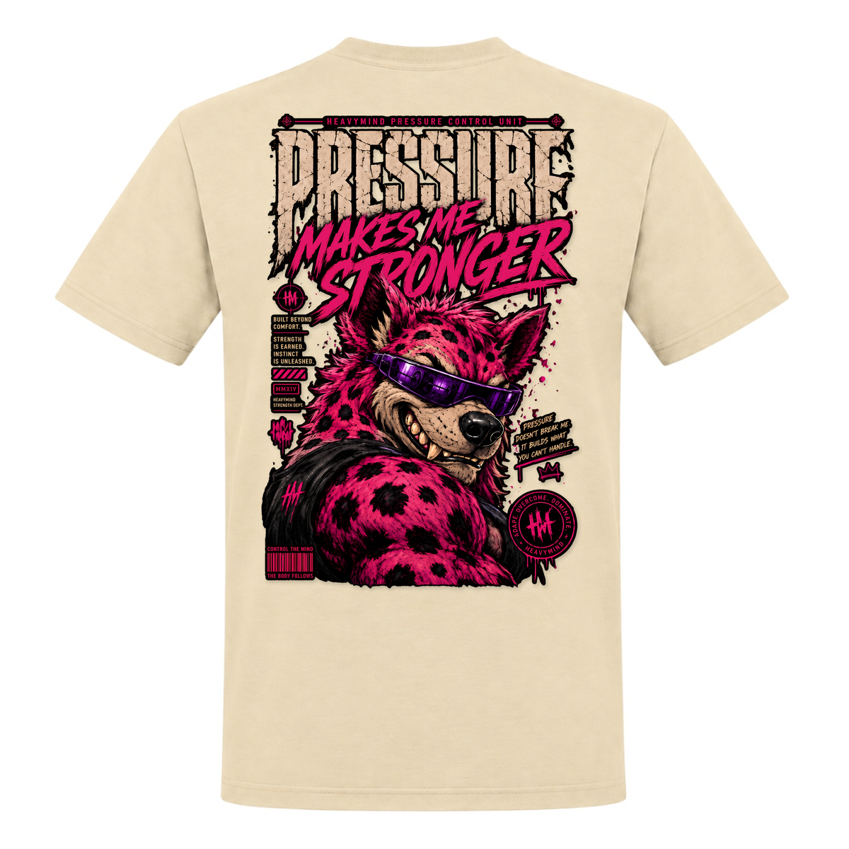 Pressure Makes Me Stronger – Heavy Shirt in Natural, Rückansicht | Heavy Mind