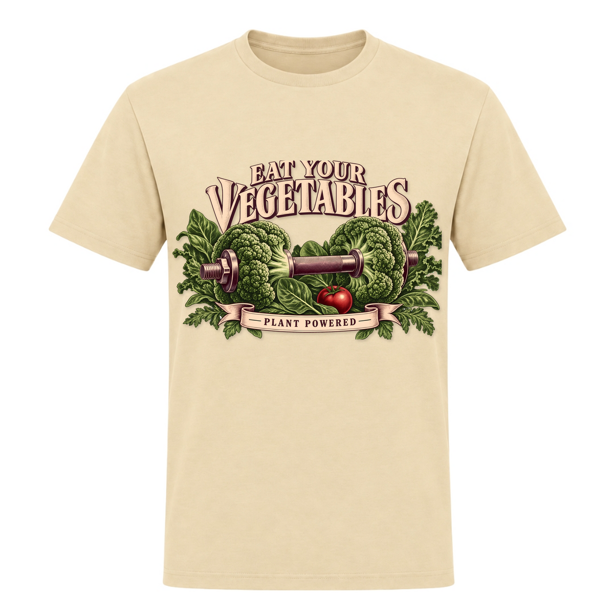 Eat Your Vegetables – Heavy Shirt in Natural, Vorderansicht | Heavy Mind
