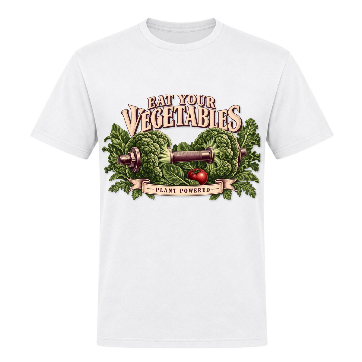Eat Your Vegetables – Heavy Shirt in Weiß, Vorderansicht | Heavy Mind