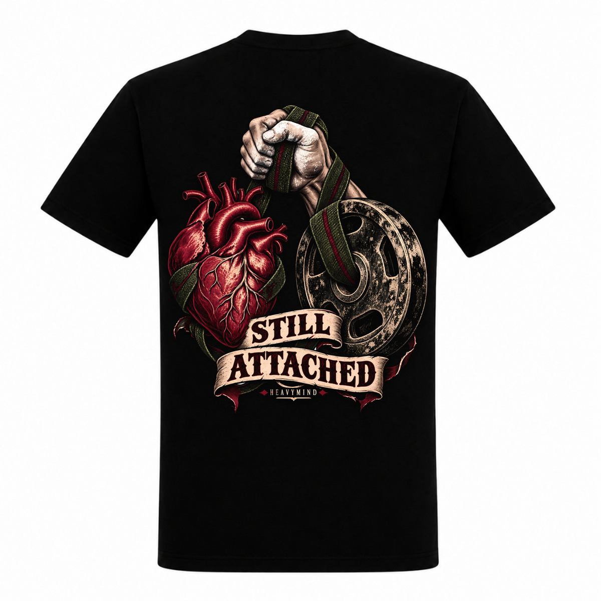 Still Attached – Heavy Shirt in Schwarz, Rückansicht | Heavy Mind