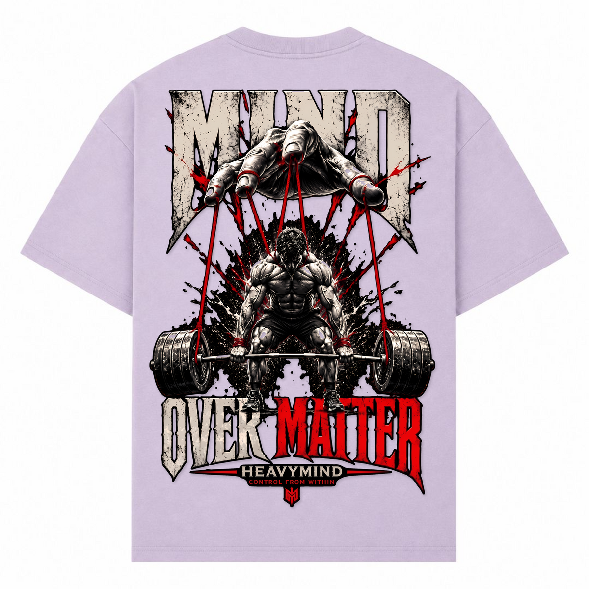 Mind Over Matter – Oversized Tee in Lilac, Rückansicht | Heavy Mind