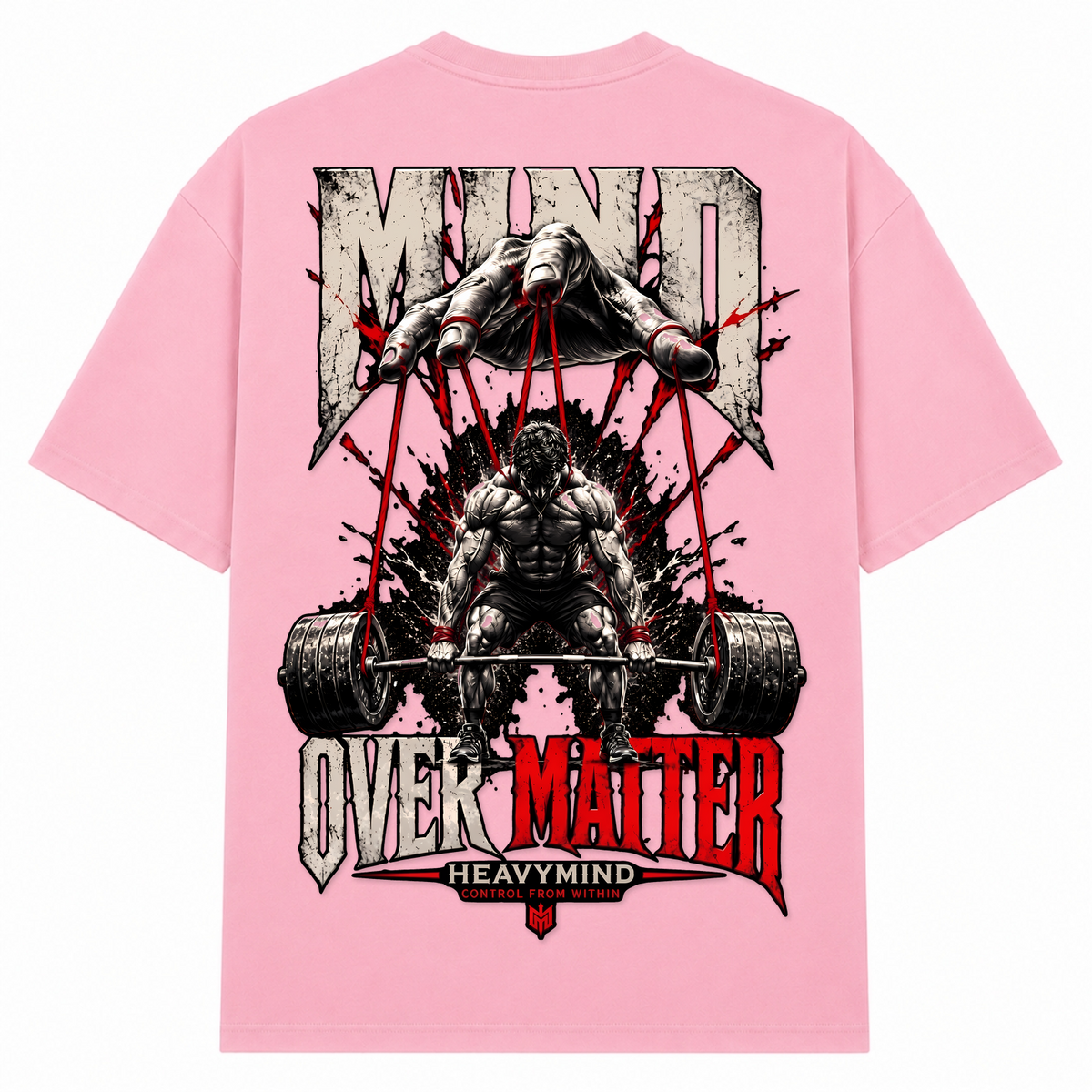 Mind Over Matter – Oversized Tee in Soft Pink, Rückansicht | Heavy Mind