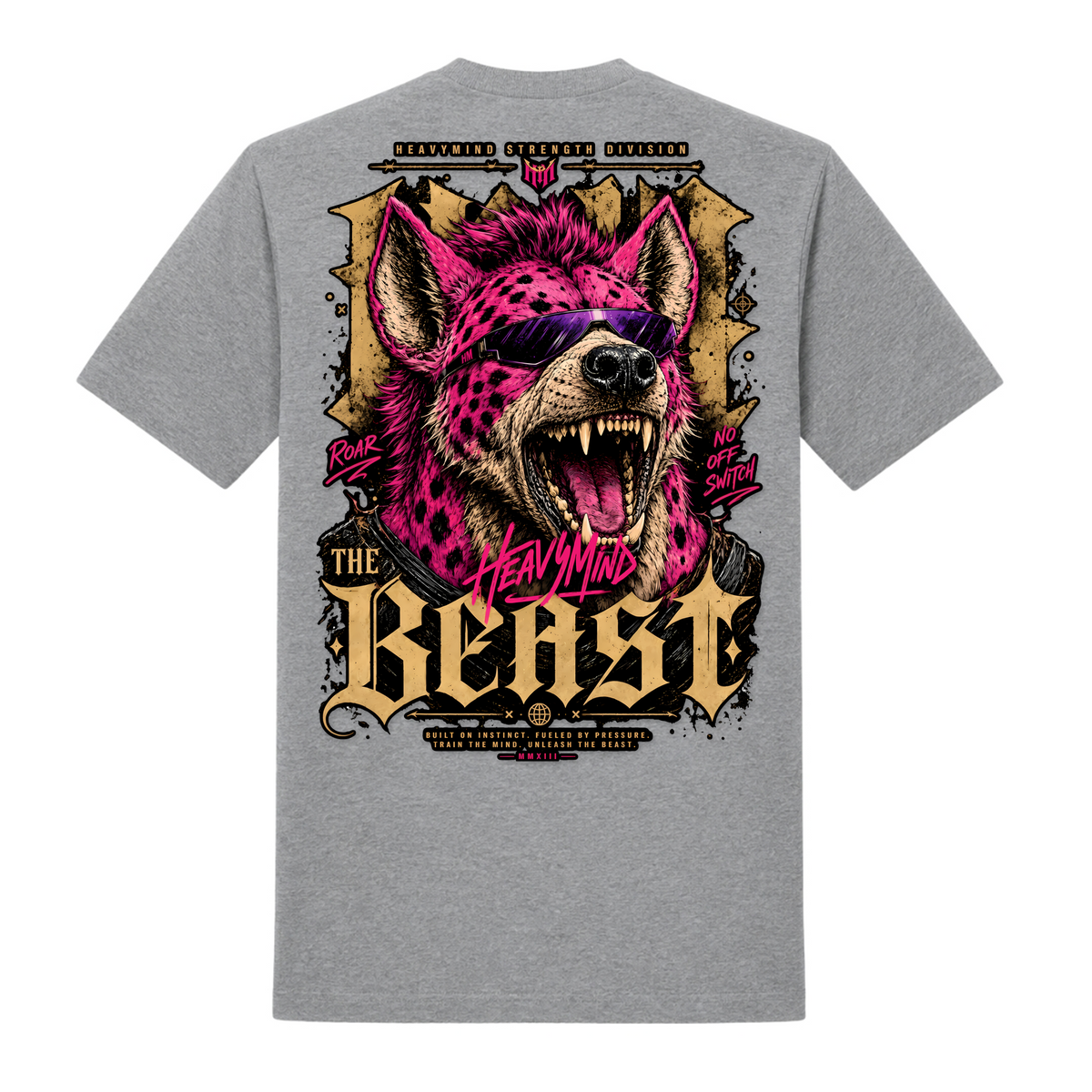 The Beast – Heavy Shirt in Grey Melange, Rückansicht | Heavy Mind