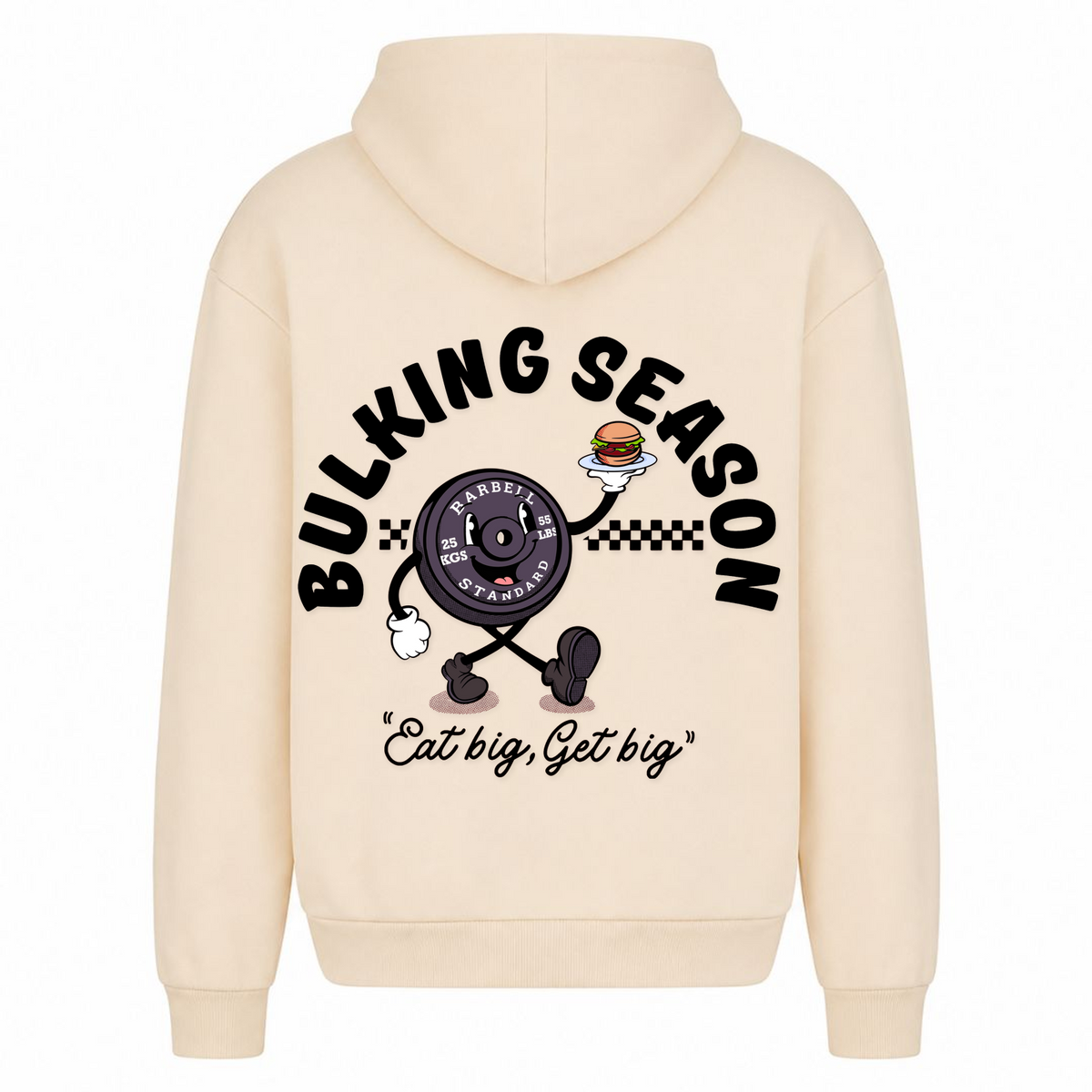Bulking Season – Heavy Oversized Hoodie in White Sand, Rückansicht | Heavy Mind