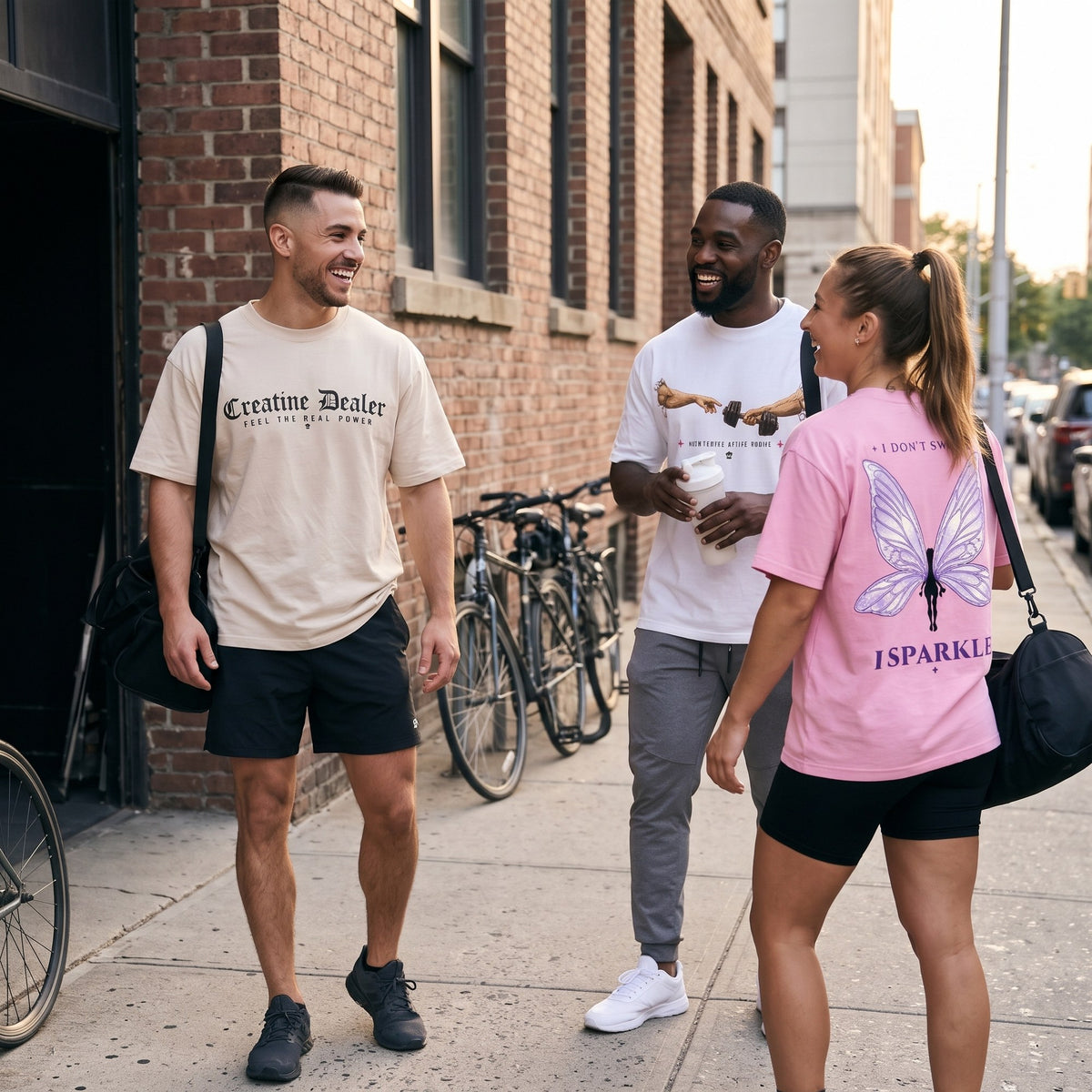 Heavy Mind – drei Freunde nach dem Training, Creatine Dealer, Touch from Gym und I Sparkle