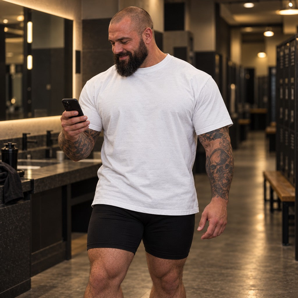 Cut Starts Tomorrow – Heavy Shirt in Weiß, am Model, Vorderansicht | Heavy Mind