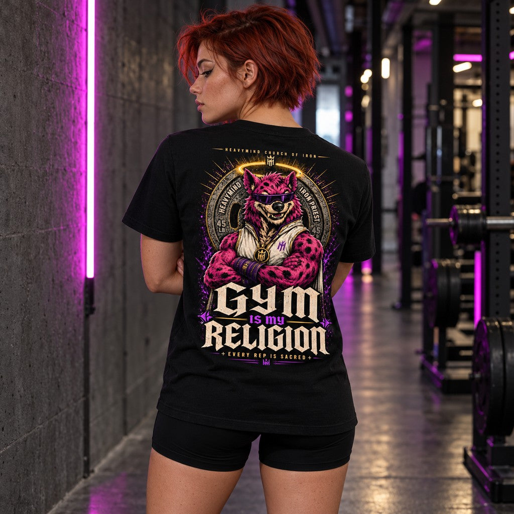 Gym Is My Religion – Heavy Shirt in Schwarz, am Model, Rückansicht | Heavy Mind