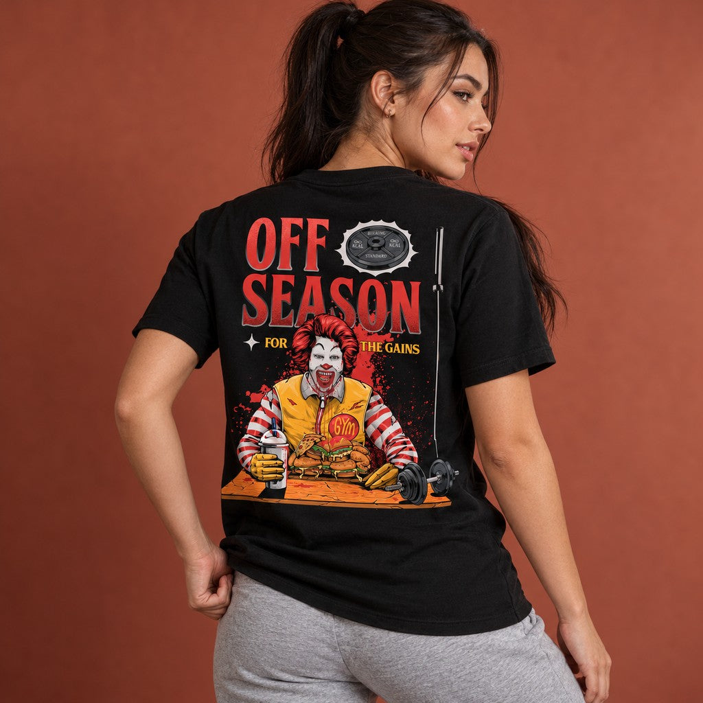 Off Season – Heavy Shirt in Schwarz, am Model, Rückansicht | Heavy Mind