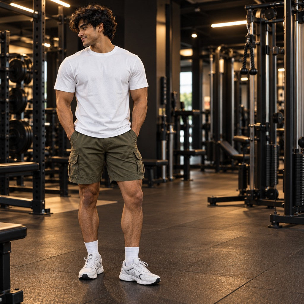 Outlast Motivation – Discipline – Heavy Shirt in Weiß, am Model, Vorderansicht | Heavy Mind