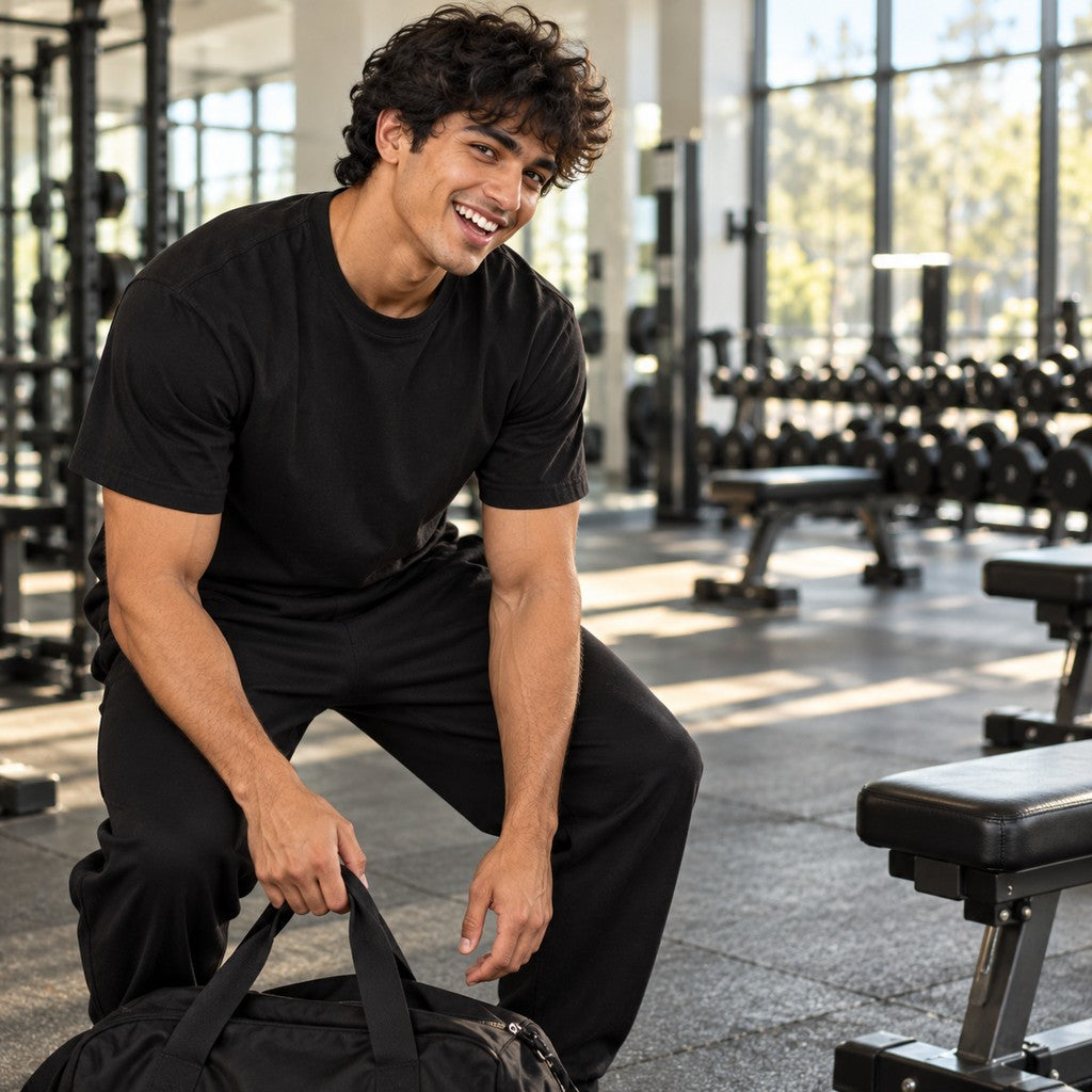 Restday – Heavy Shirt in Schwarz, am Model, Vorderansicht | Heavy Mind