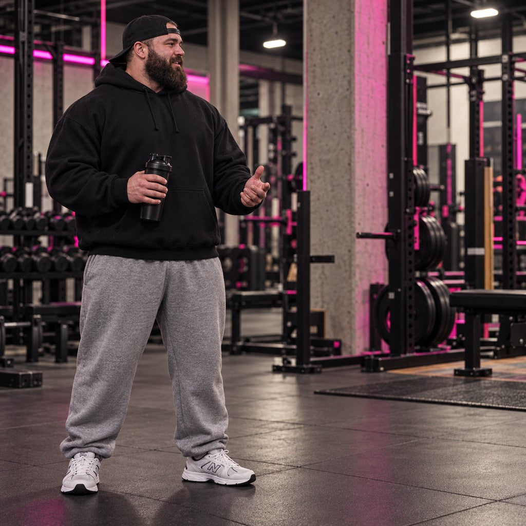 The Beast – Heavy Oversized Hoodie in Schwarz, am Model, Vorderansicht | Heavy Mind